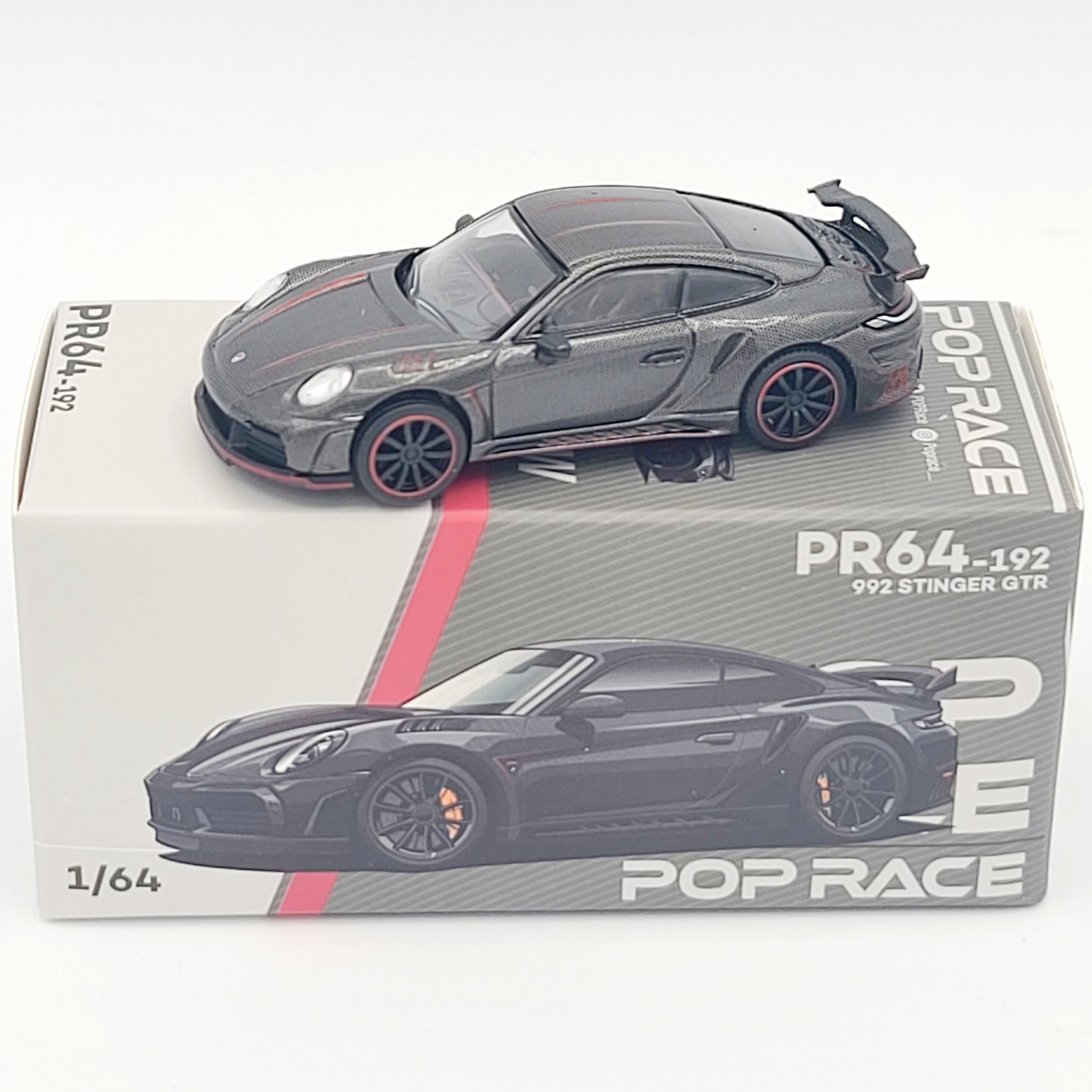 Pop Race Porsche 992 Stinger GTR - 1:64, Carbon Fiber (2025 Limited Edition)